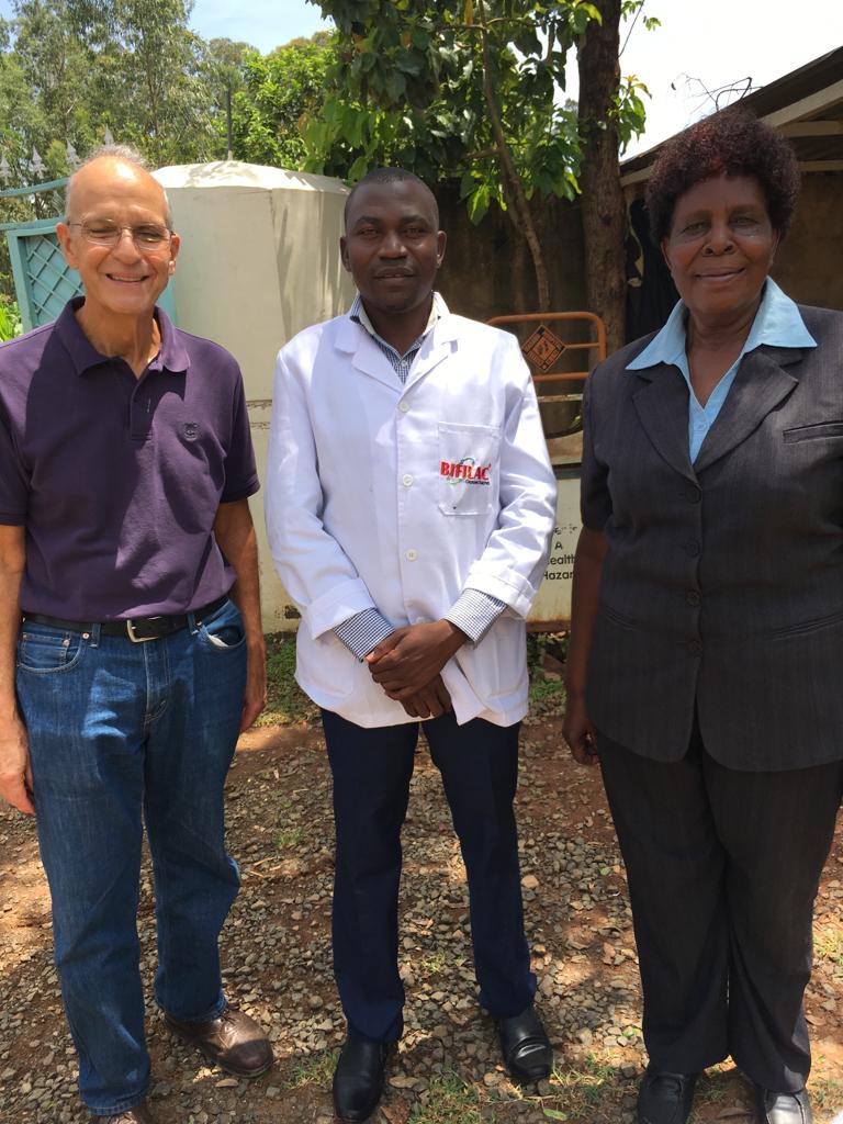 Image of Steve with his hospital director and Ken at Masaba Hospital
